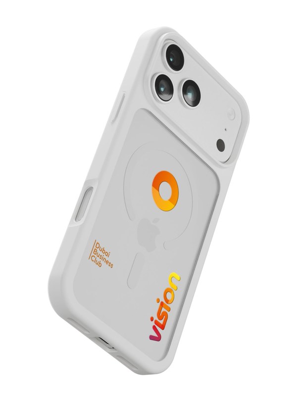 Vision Club — monochrome case, 3D render