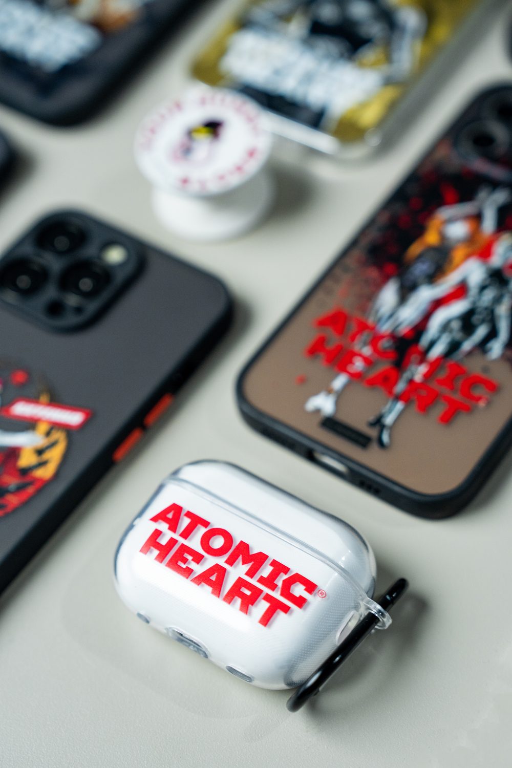 Atomic Heart cases, AirPods case and popsocket